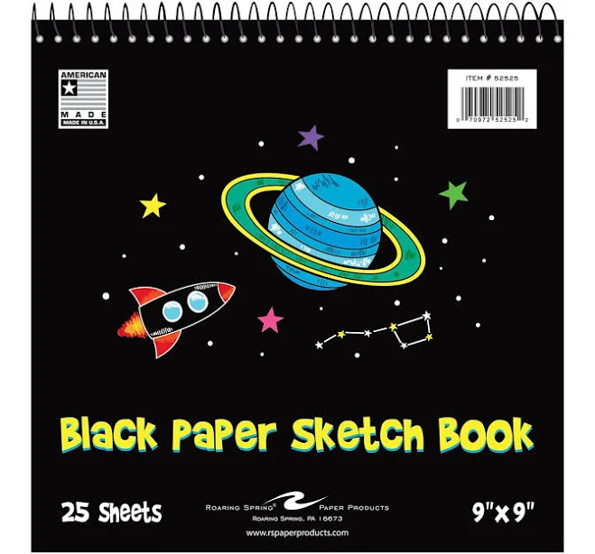 Product image 1 of 1 for Spiralbound Sketchbook 9X9 Unruled Black Paper
