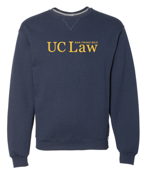 UC Law SF Unisex Fleece Primary Logo Crew; $41.99