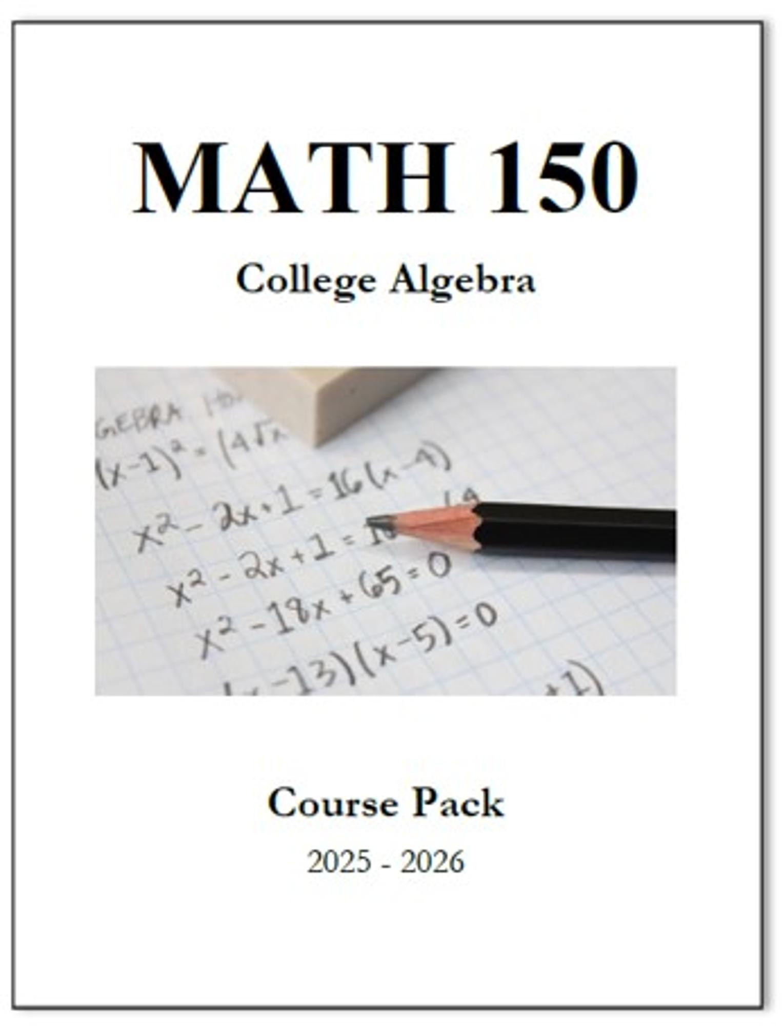 Cover image for MATH 150 Course Pack 2025 - 2026