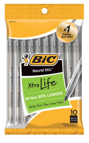 BIC Xtra Life 1mm Ballpoint Pen, 10 Pack; $3.98