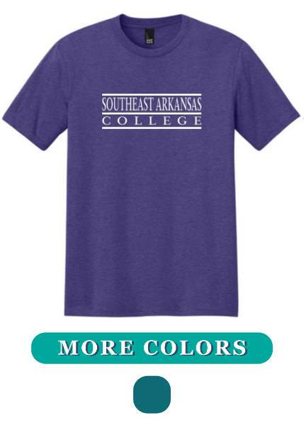 Southeast Arkansas College Bar Tri-Blend Short Sleeve Tee, Black Frost; $21.98