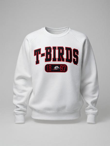 League Crew White T-Birds Unisex 1897; $49.99
