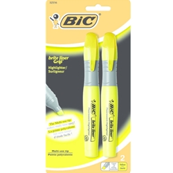 image of: BIC Brite Liner Grip Highlighter- 2 pack