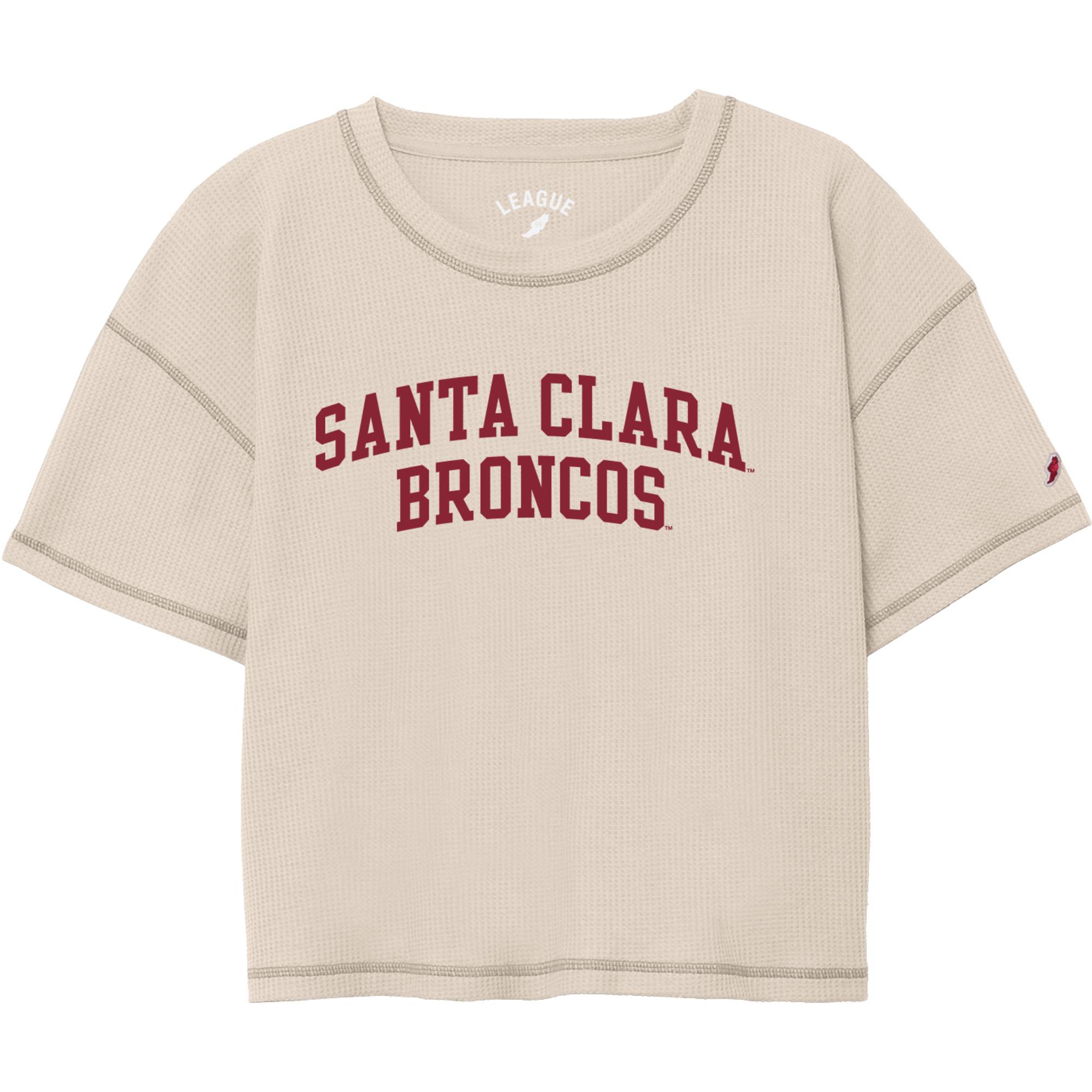 image of: Santa Clara Broncos Women's Waffle Short Sleeve Crop Tee