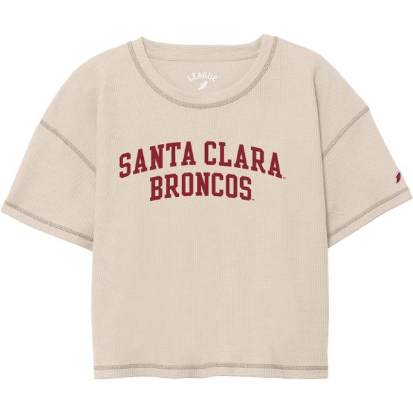 Santa Clara Broncos Women's Waffle Short Sleeve Crop Tee; $44.98