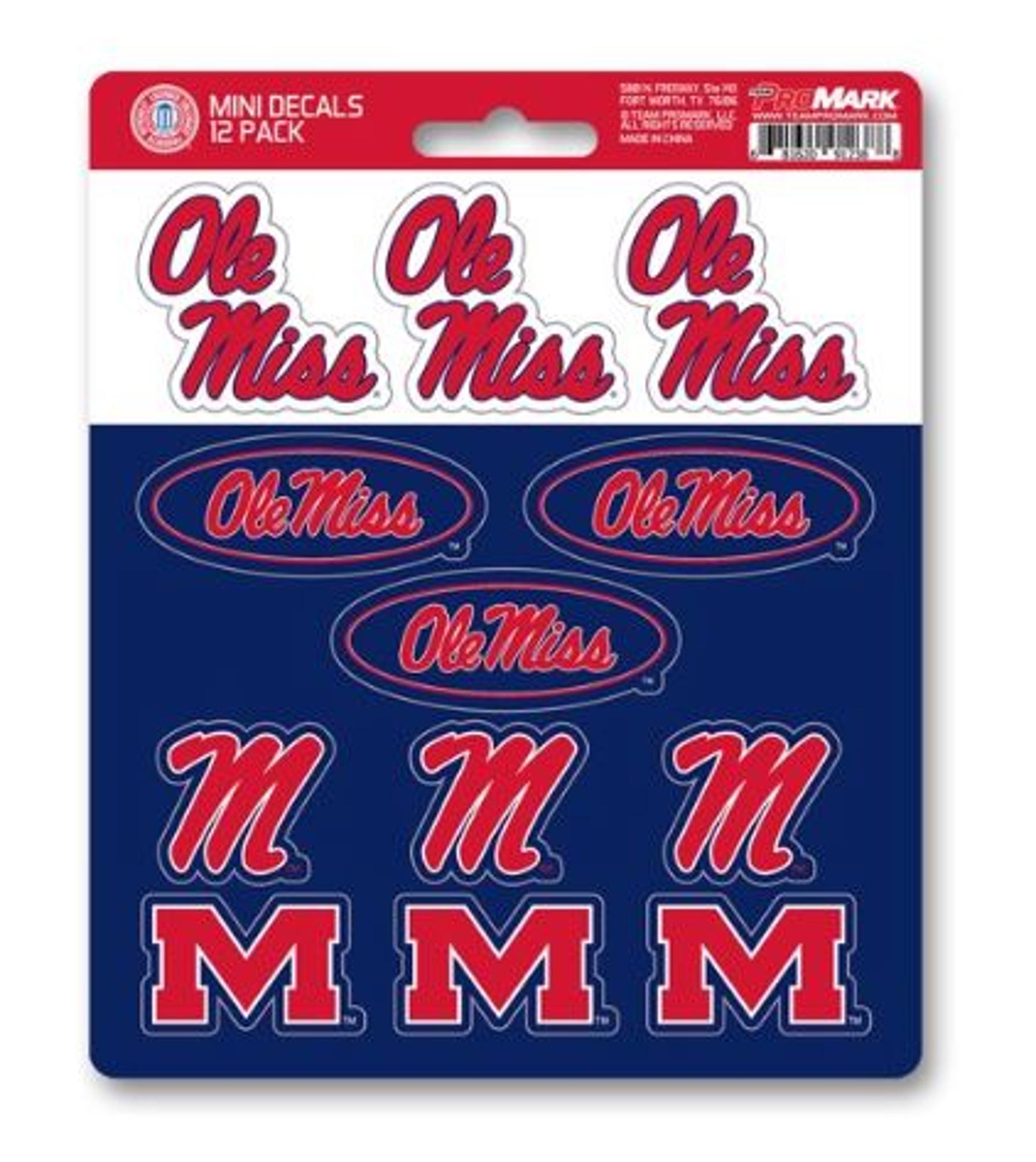 image of: Ole Miss White/Navy Sticker Sheet
