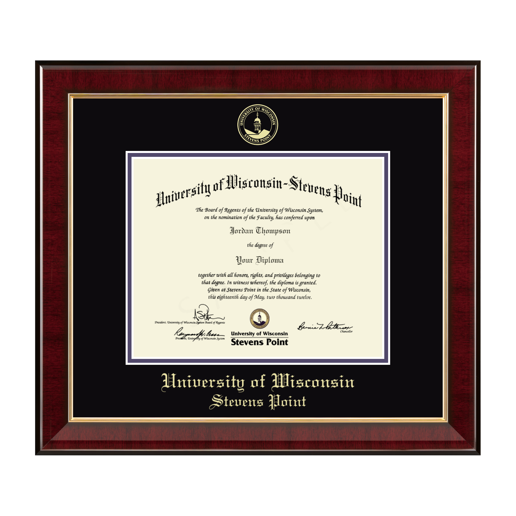 Product image 1 of 1 for UWSP Gold Embossed Diploma Frame