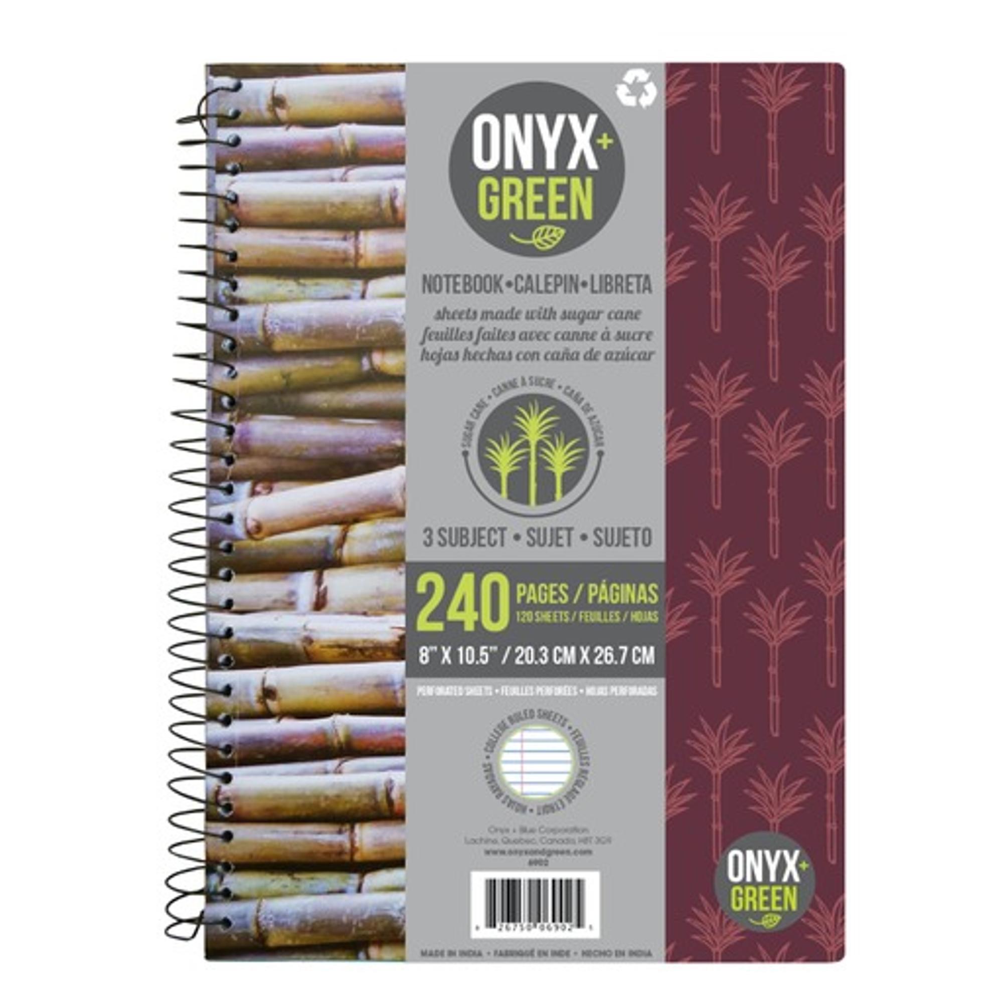 Product image 1 of 1 for 3 subj notebook, 60 perforated sheets, sugar cane paper, college ruled