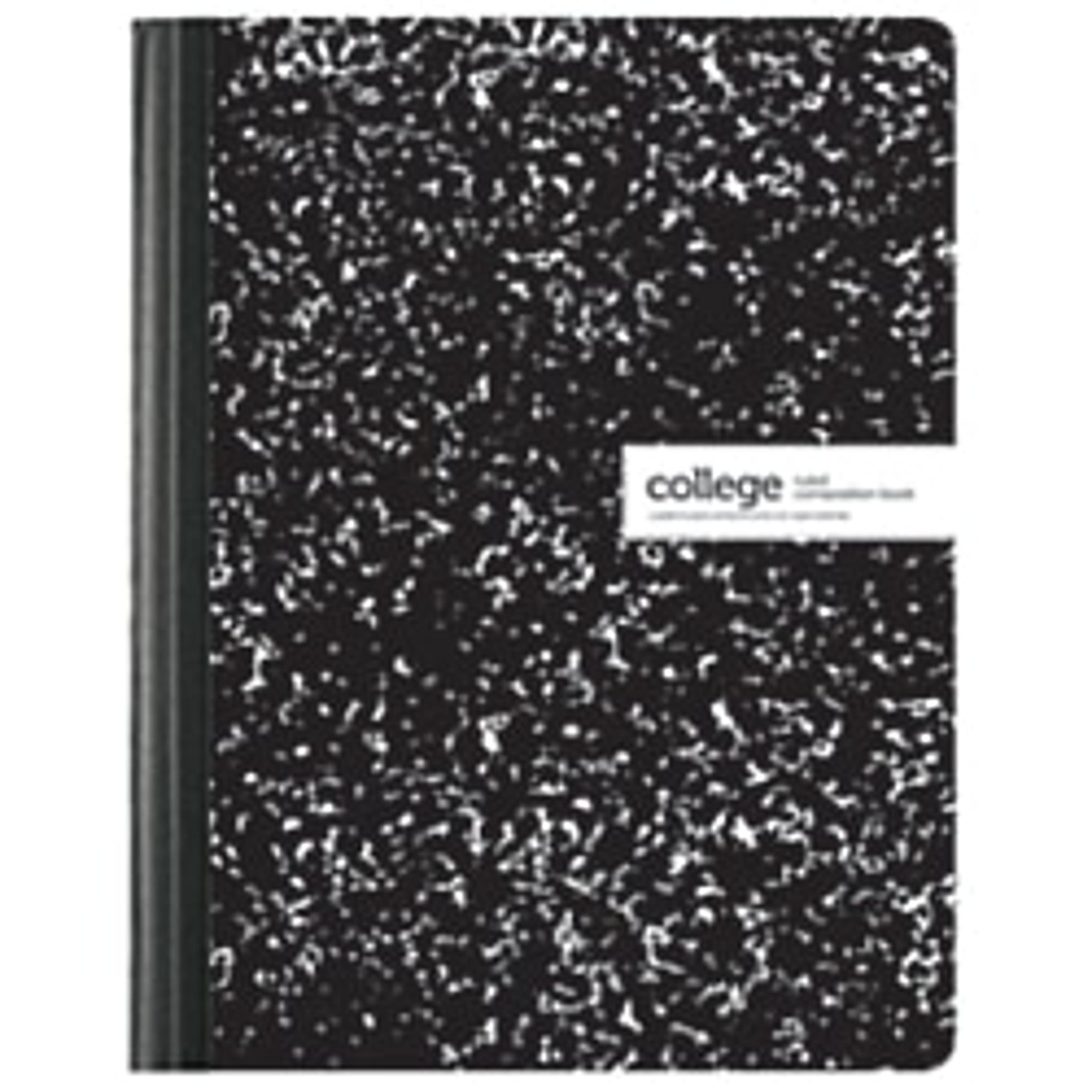 image of: Composition Book, 7-1/2" x 9-3/4", College Ruled, 200 Pages (100 Sheets), Black/White