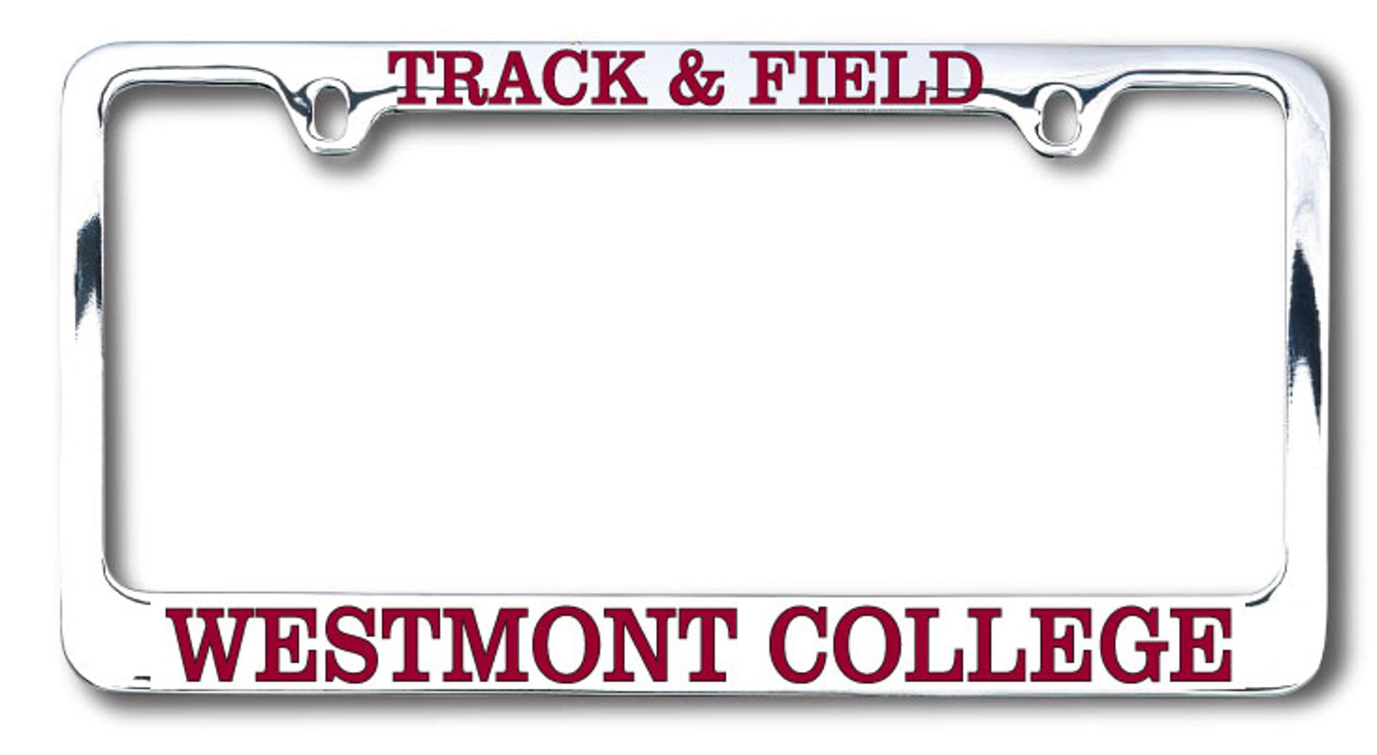 image of: Track and Field Westmont License Plate Frame