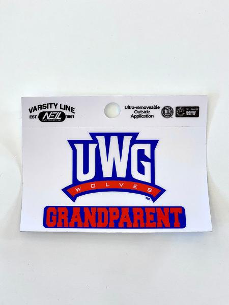 UWG WOLVES - GRANDPARENT DECAL; $3.99
