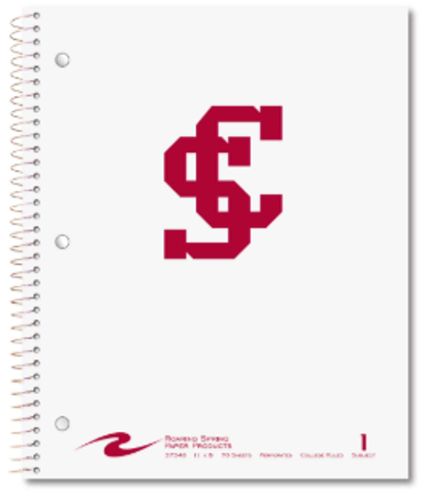 image of: Santa Clara Broncos 1 Subject College Ruled Notebook, White