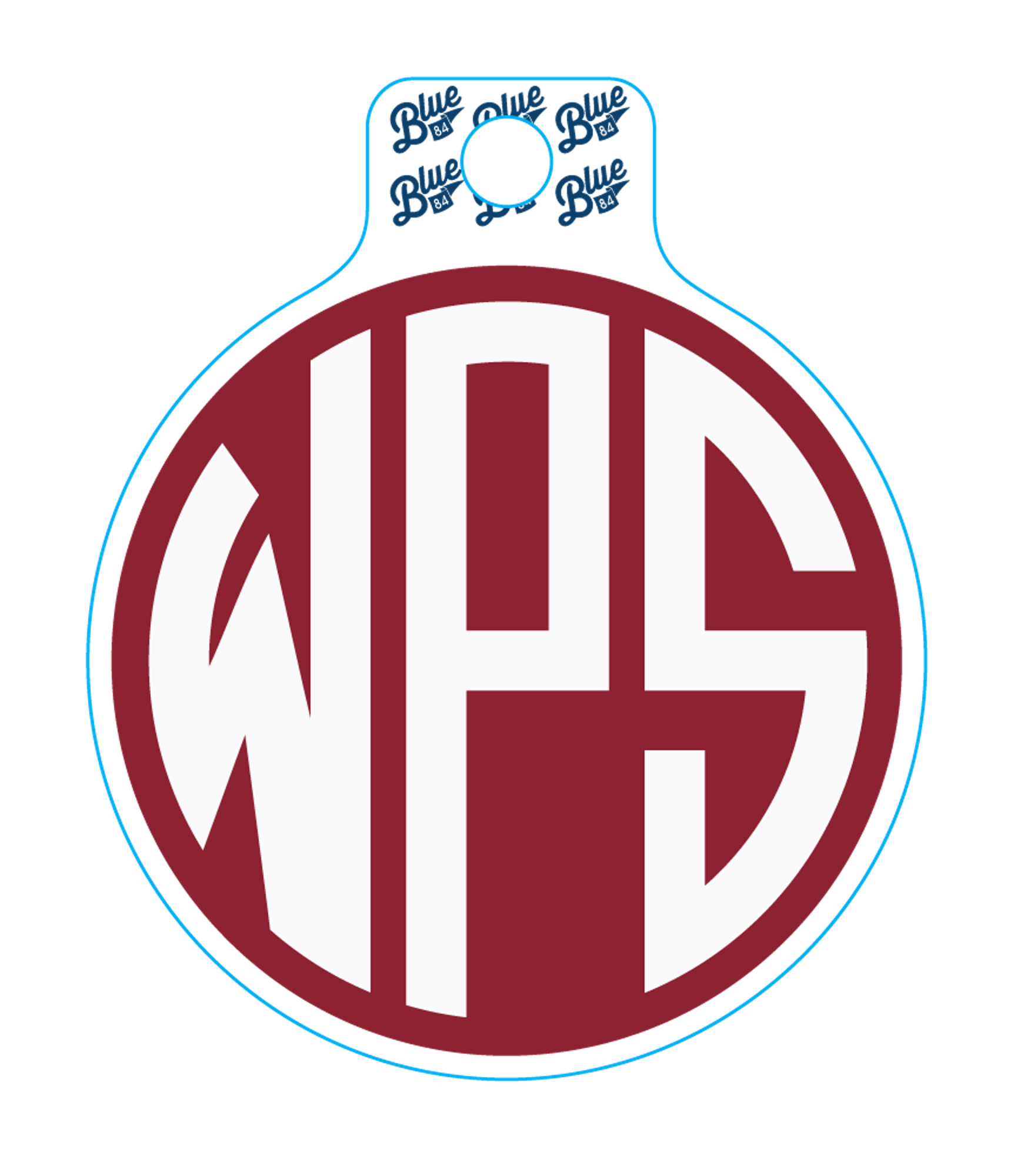 image of: Arkansas Razorback Blue 84 WPS Circle Sticker