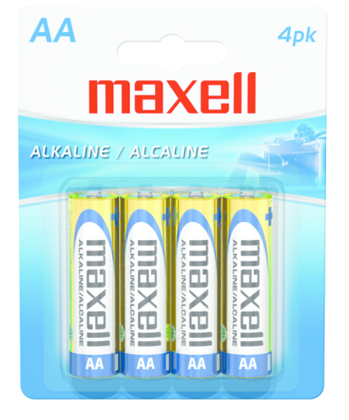 Maxell Alkaline AA Batteries, 4 Pack; $2.99