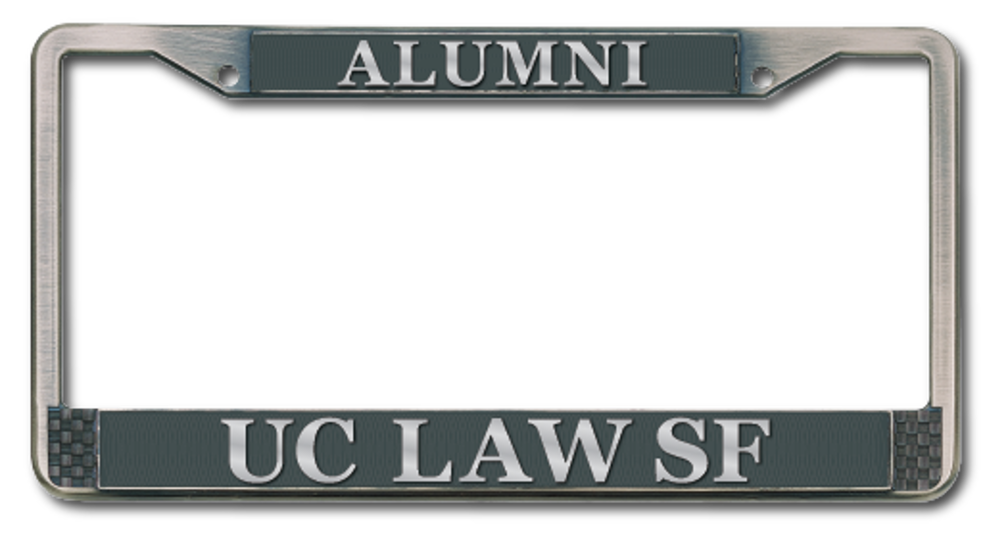 image of: UC Law SF Antique Pewter License Plate Frame Alumni