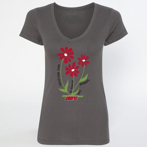 OWU Short Sleeve Tee V-Neck Ladies Fa Flower *Clearance*; $23.99