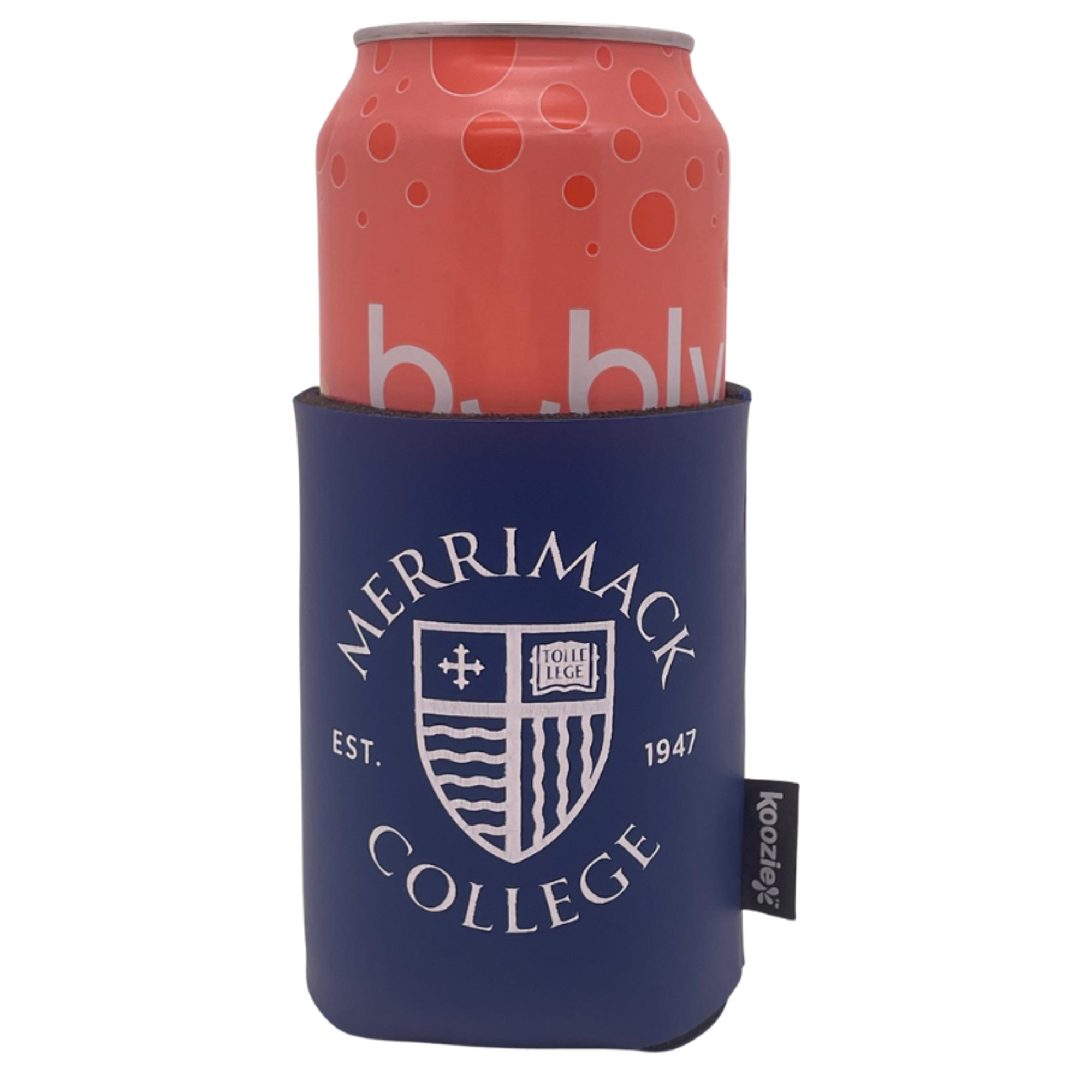 image of: Navy Circle Shield Collapsible Can Holder