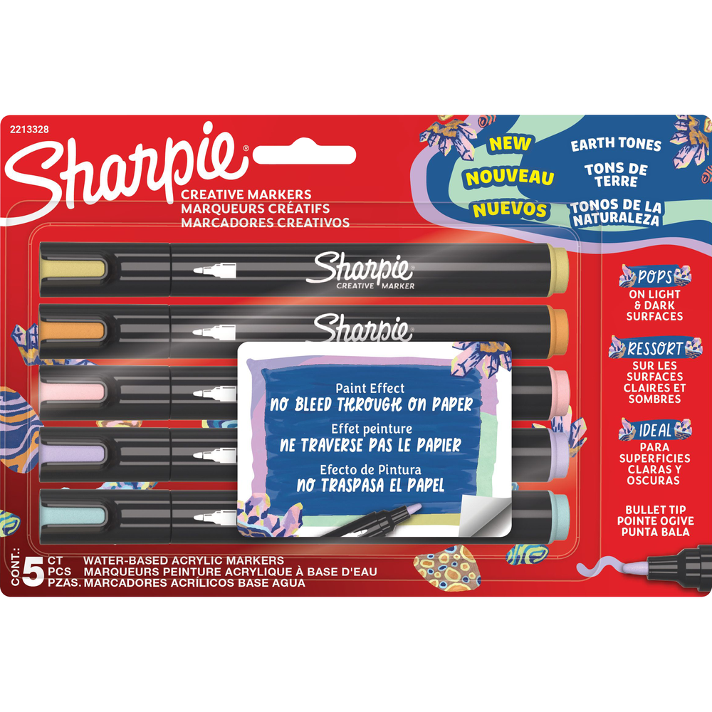 Product image 1 of 1 for Sharpie Acrylic Creative Marker,  Asst., 5pk, Earth Tones