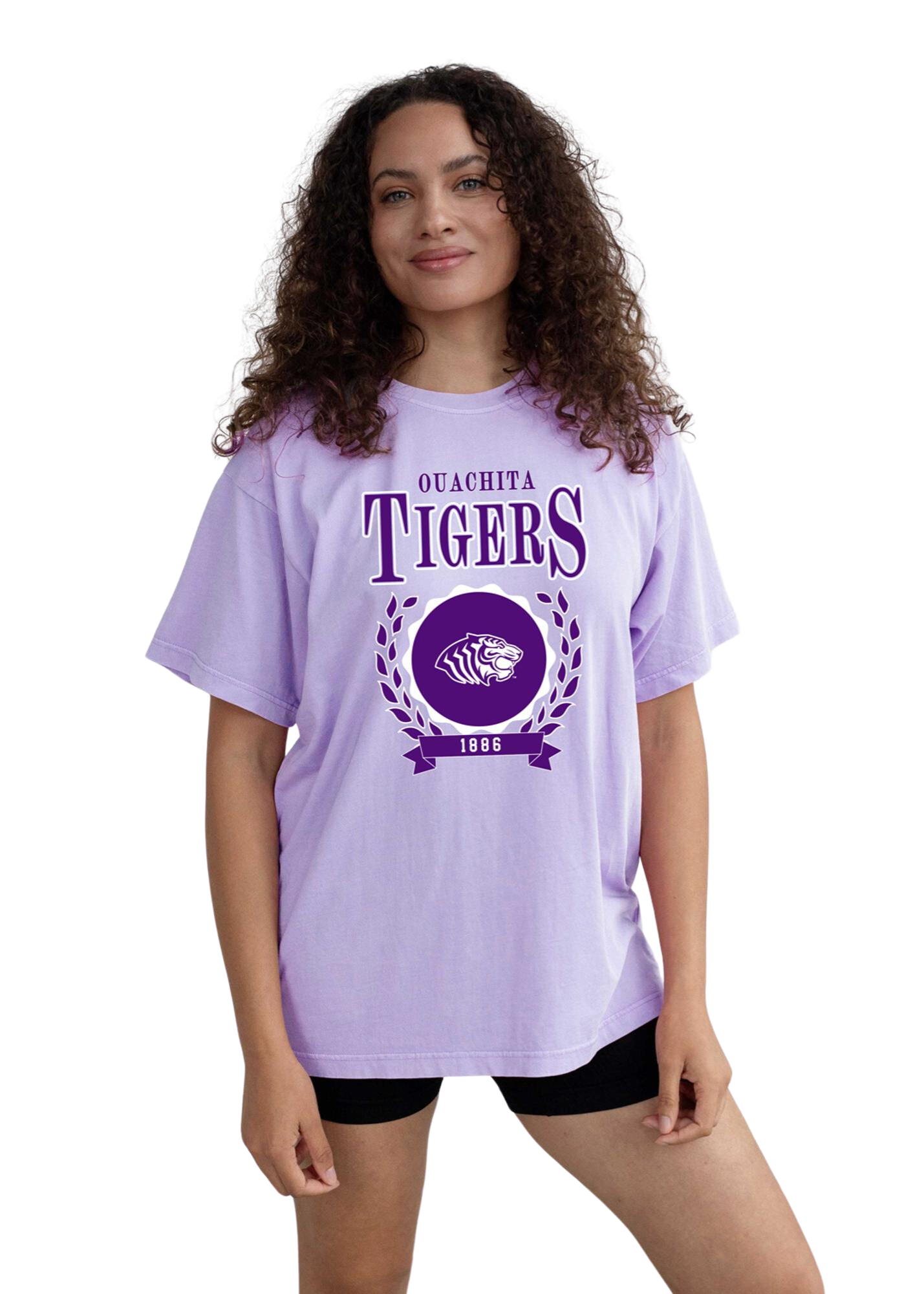 image of: Ouachita Tigers Women's OBX Short Sleeve Tee, Purple