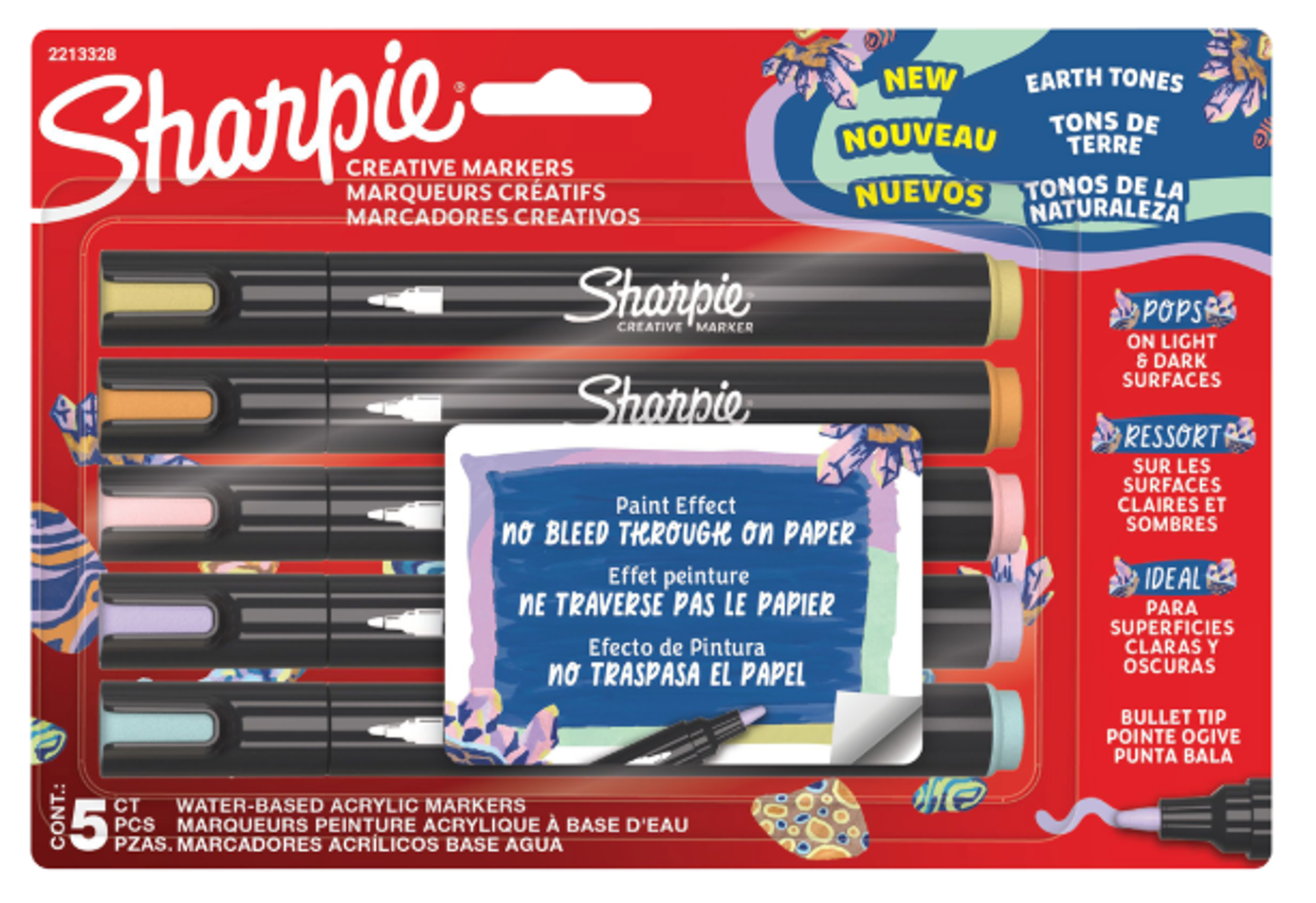 image of: Sharpie Acrylic Creative Marker - Asst 5pk Earth Tones