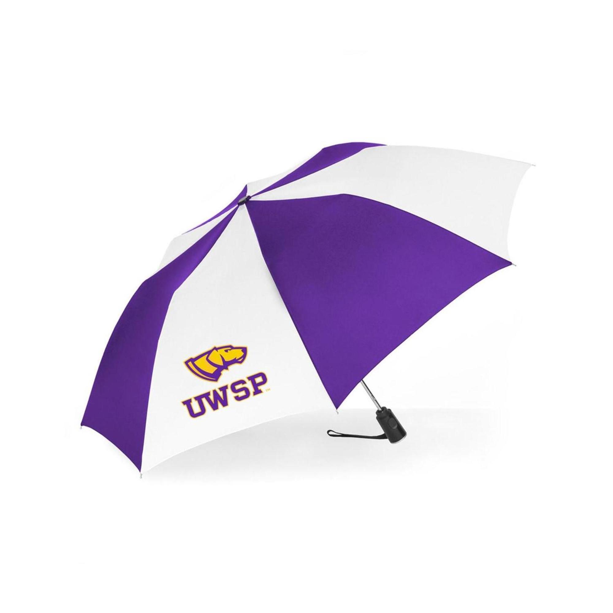 Product image 1 of 1 for UWSP 44" Auto Open Compact Umbrella, Purple/White