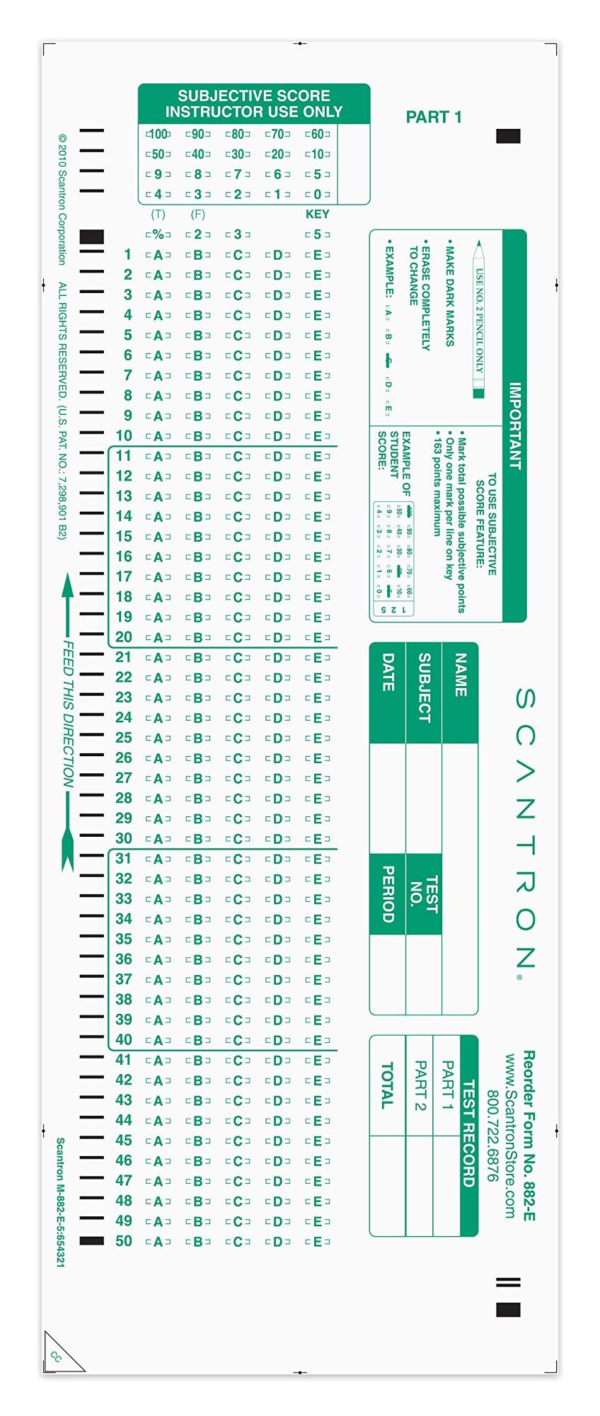 Product image 1 of 1 for SCANTRON 882-E Single