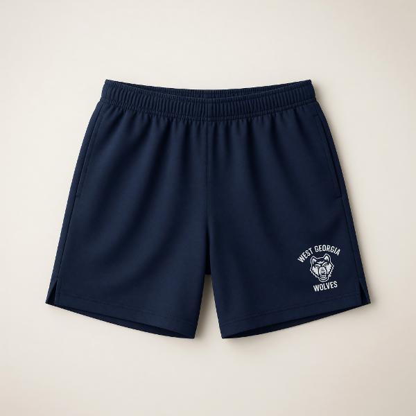 NIKE ATTACK SHORT WITH UWG WOLF LOGO – ATHLETIC SHORTS - NAVY; $49.99