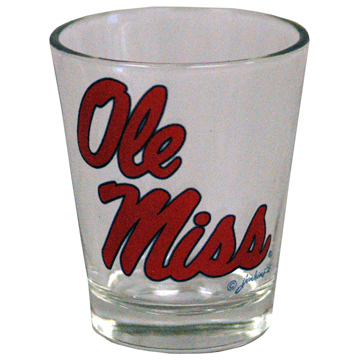image of: Ole Miss Stacked Script Shot Glass