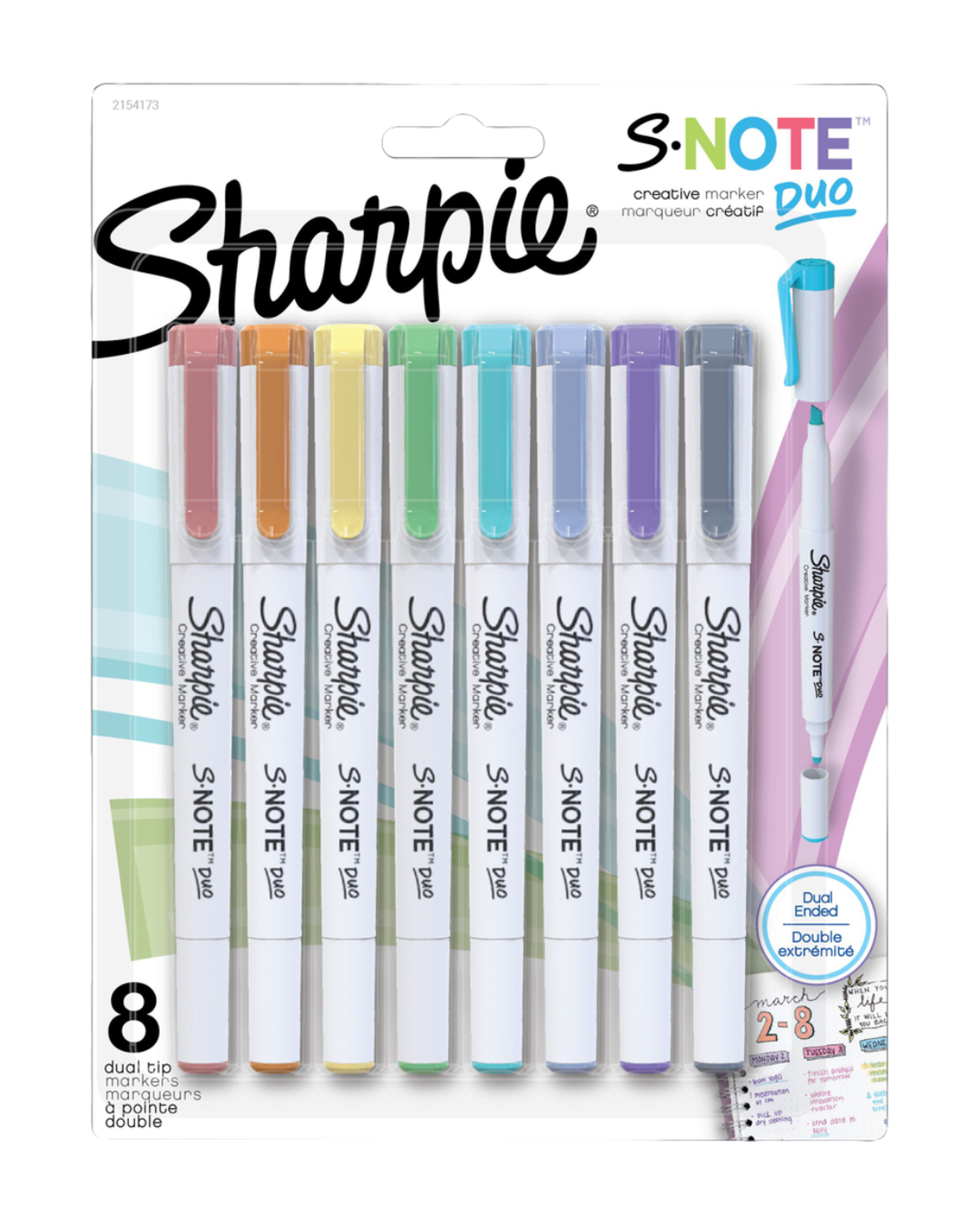 Product image 1 of 1 for Sharpie S-Note Dual Tip Marker, 8 Pack