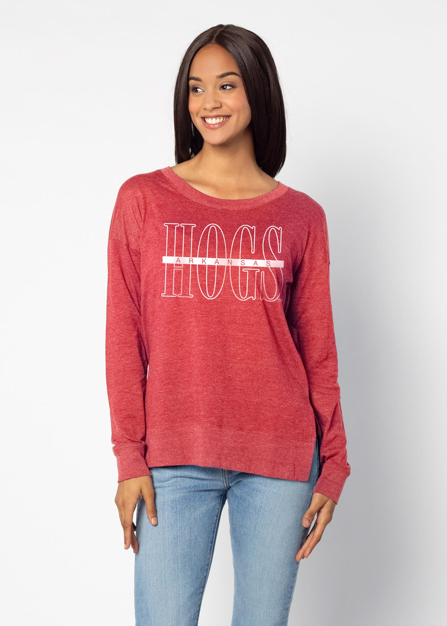 image of: Arkansas Razorbacks Women's Everyday Long Sleeve Tunic- Crimson