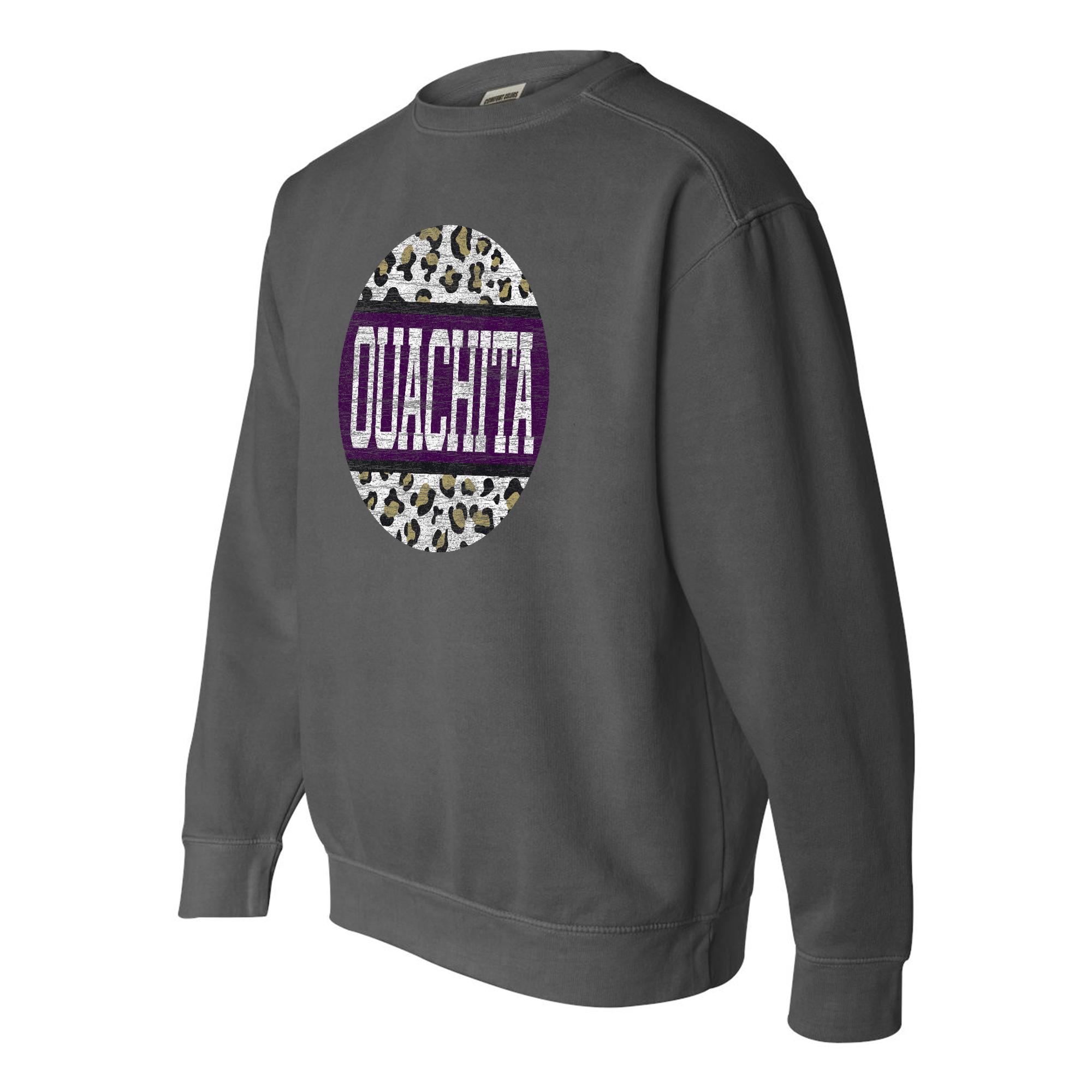 image of: Ouachita Comfort Colors Leopard Circle Crew