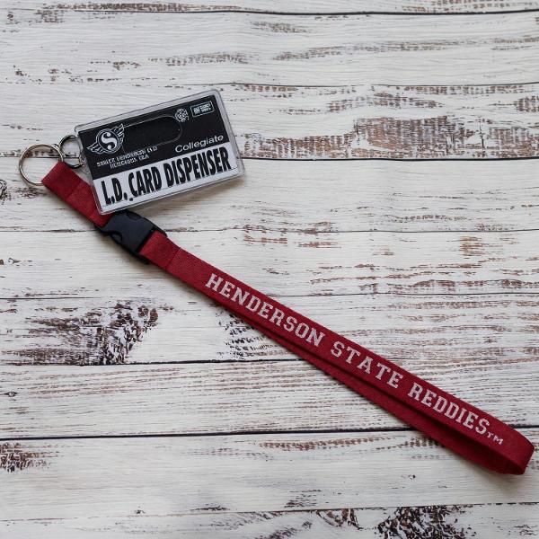 Henderson State Reddies Berkeley Woven Lanyard; $13.99