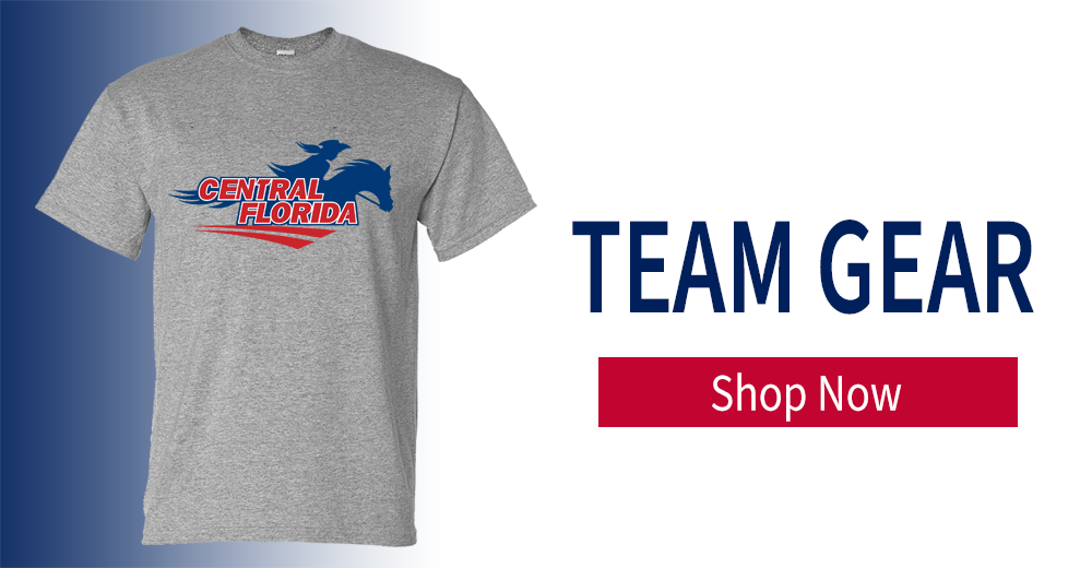 Team gear: grey T-shirt displaying the school logo, campus logo options, Shop Now button