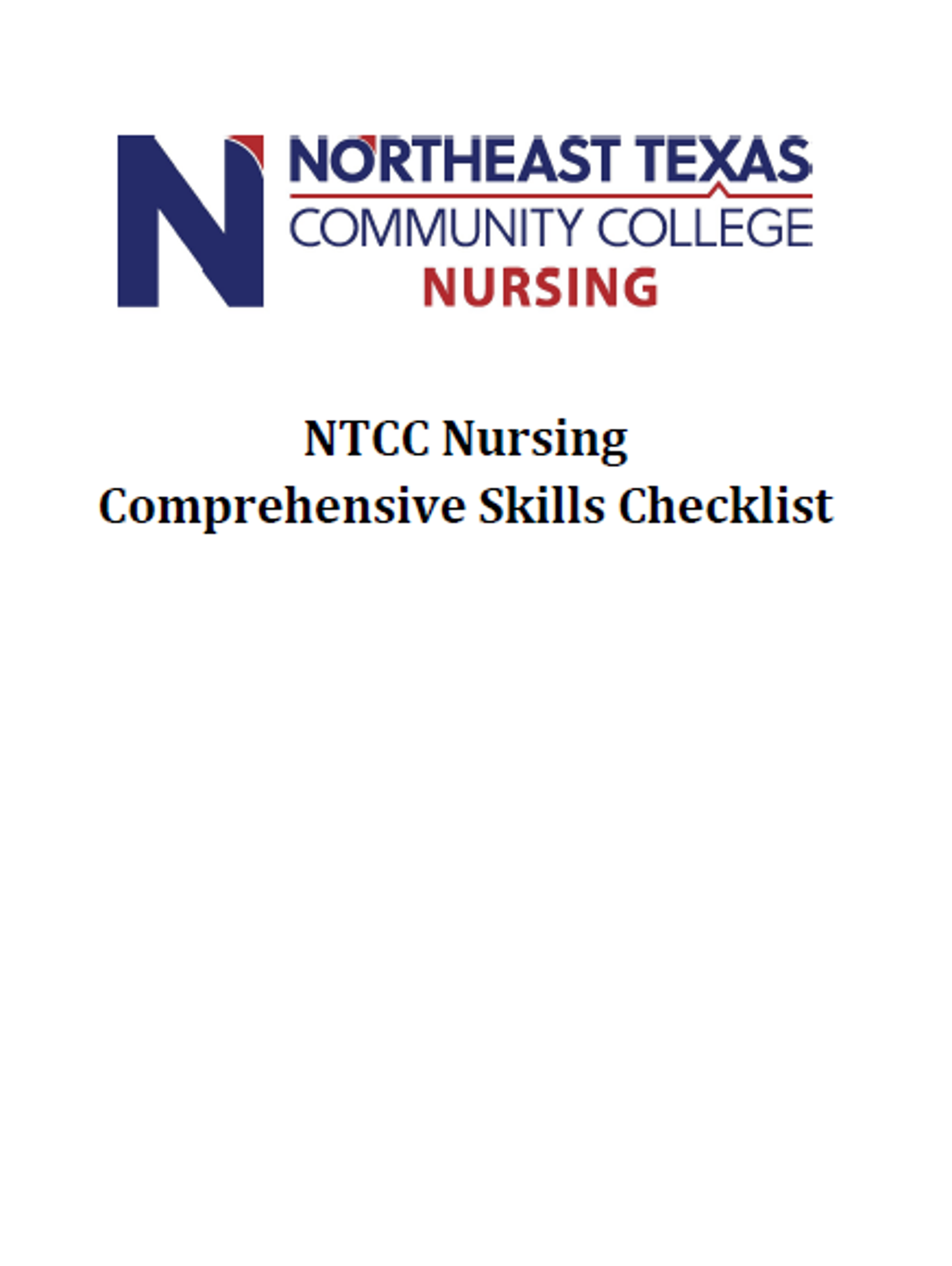 Cover image for RNSG Comprehensive Skills Checklist