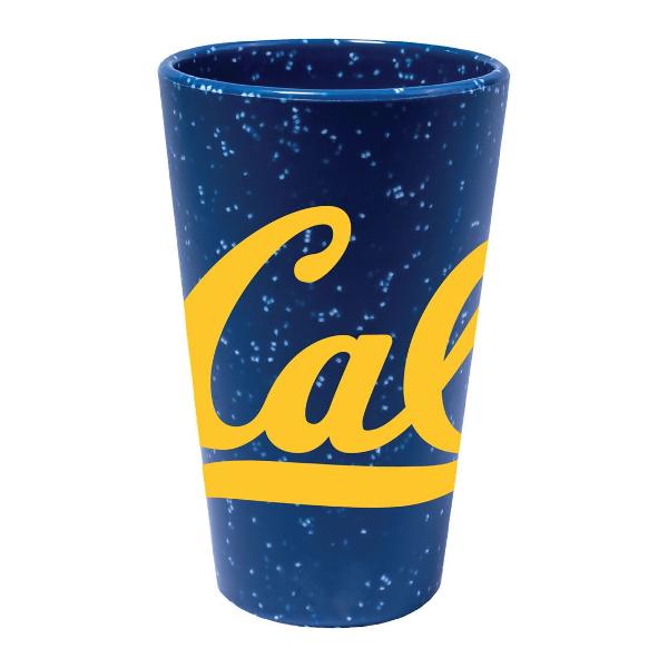 Blue Speckle Silicone Pint Glass 16oz Cal Logo; $19.99