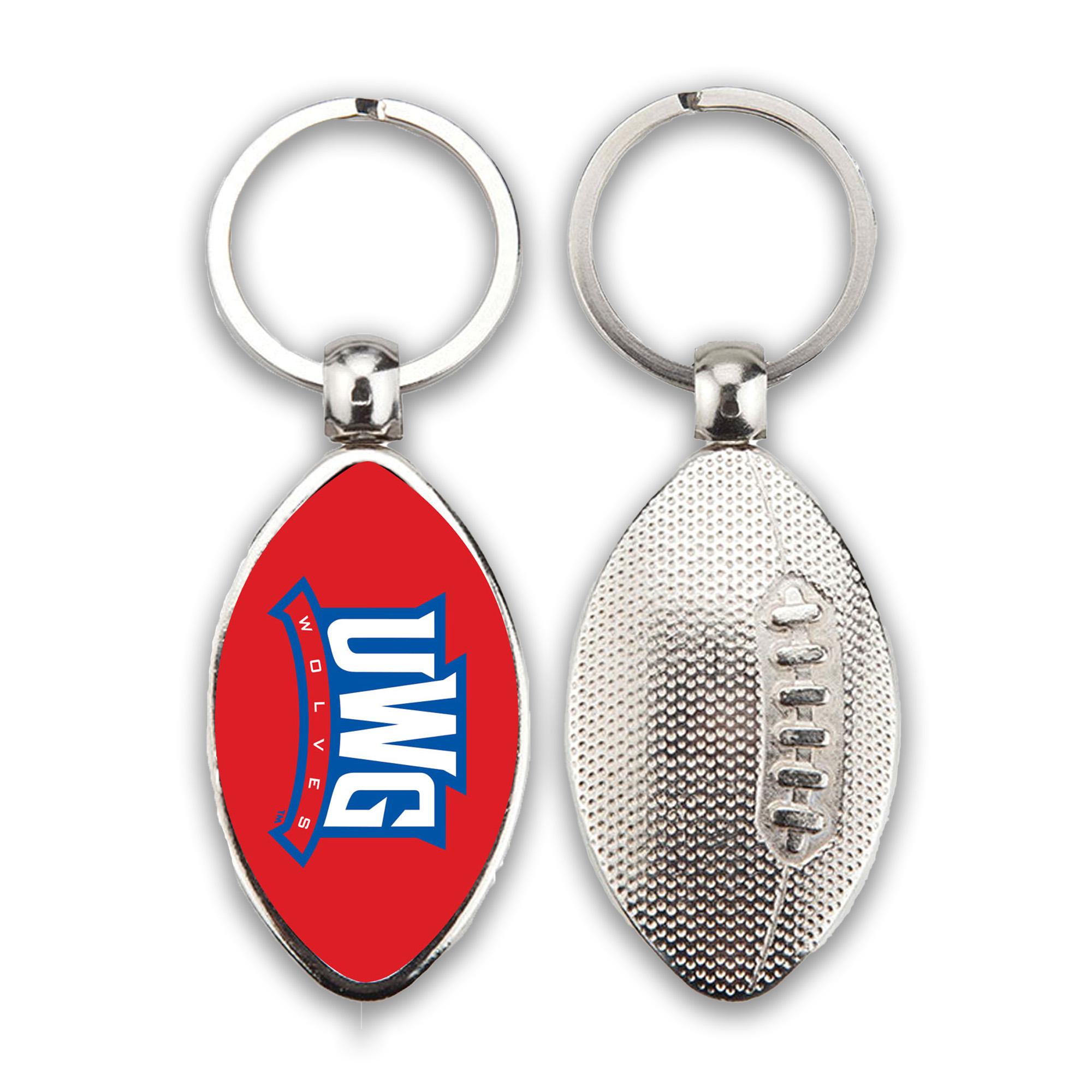 image of: ATHLETICS LOGO FOOTBALL METAL KEY TAG