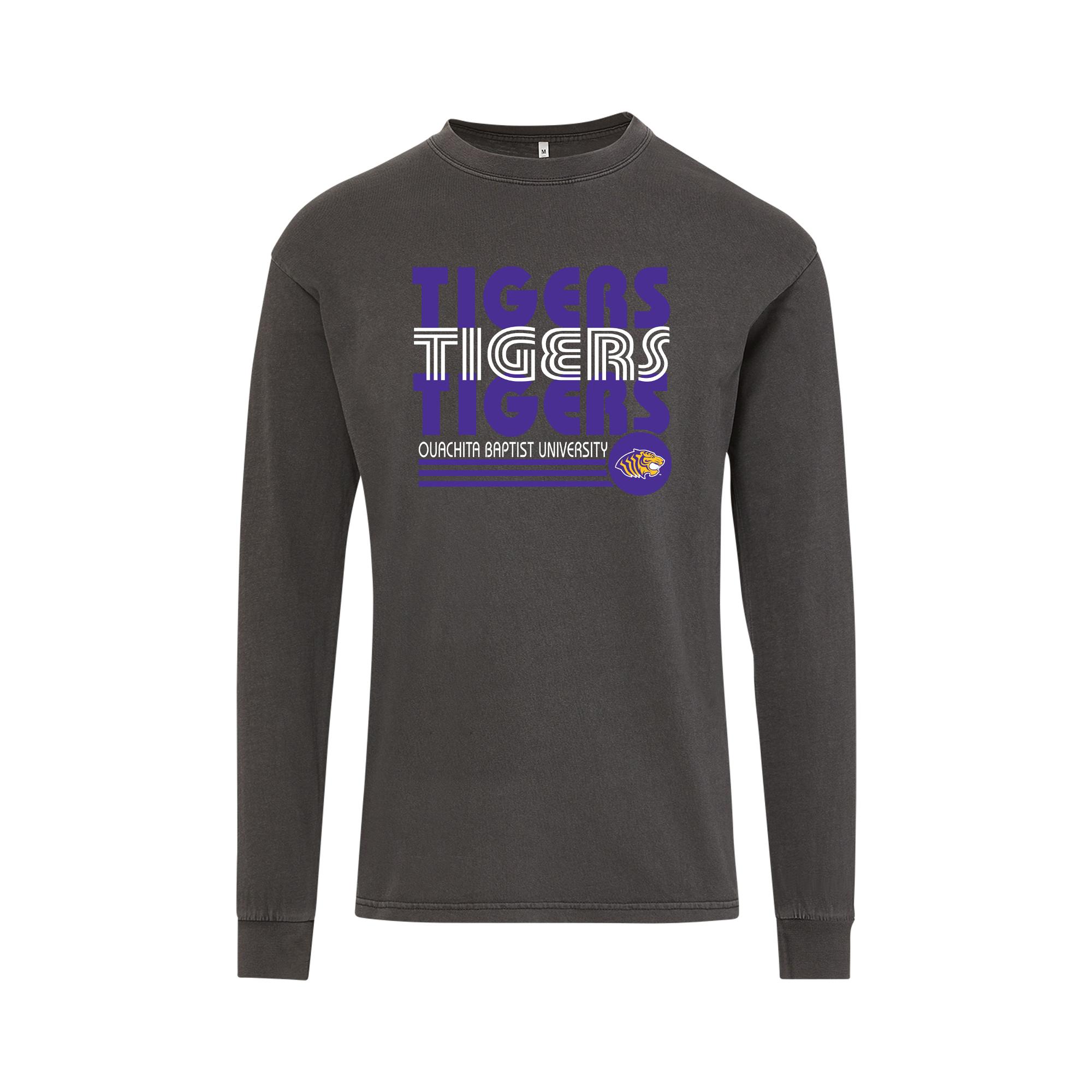 image of: Ouachita Baptist University Tigers Coastal Color Long Sleeve Tee, Black Caviar