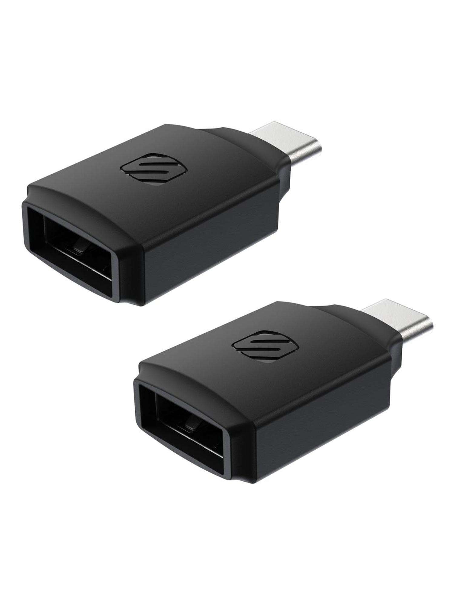 Product image 1 of 1 for Scosche Strikeline USB Adapter Black 2Pk USB-A to USB-C