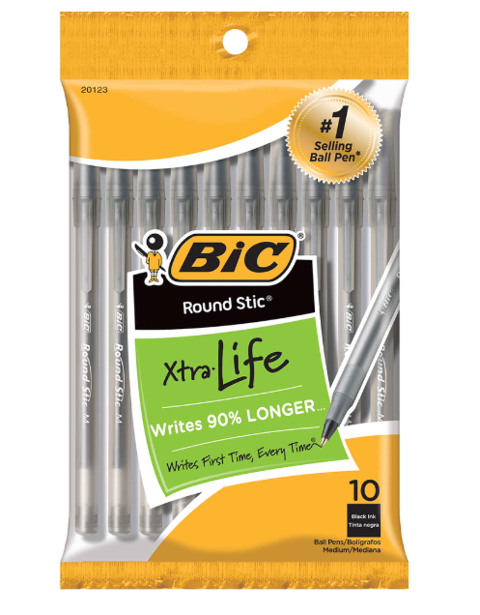 Product image 1 of 1 for BIC Round Stic Xtra Life Ballpoint Pen - Black 1.0mm 10Pk BP