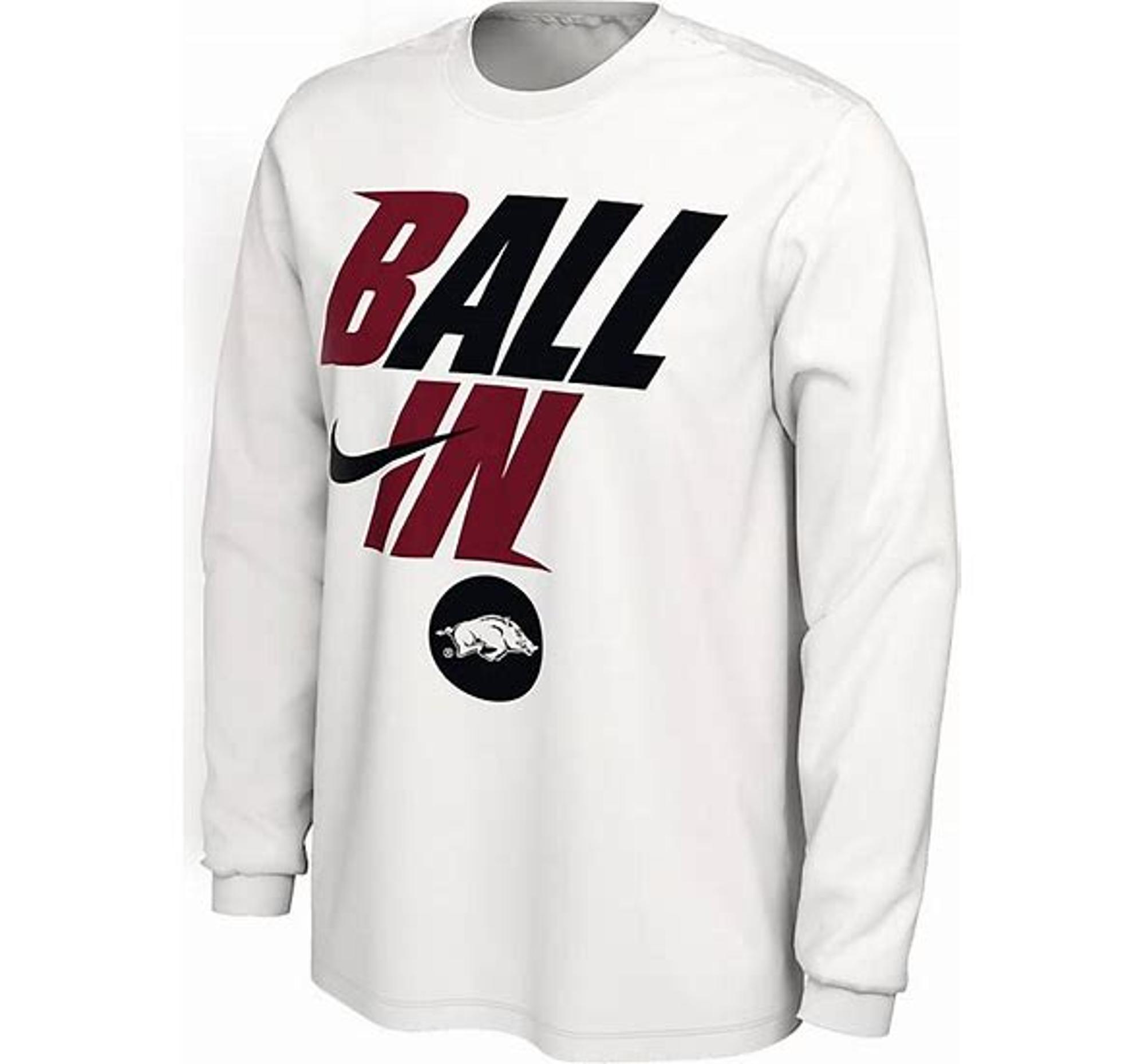 Arkansas Razorbacks Nike Ball In Long Sleeve Tee
