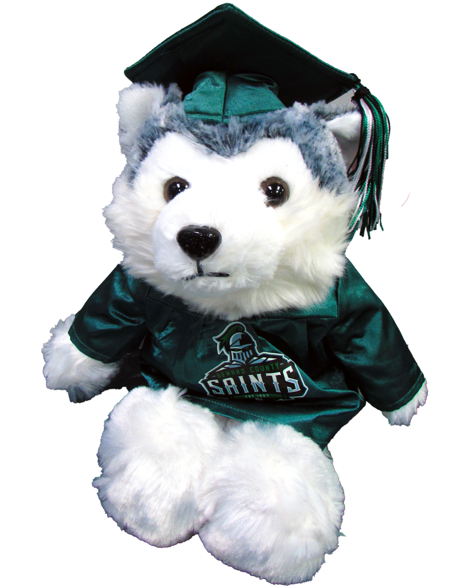 Product image 3 of 3 for Graduation Husky Green Cap & Gown 11"
