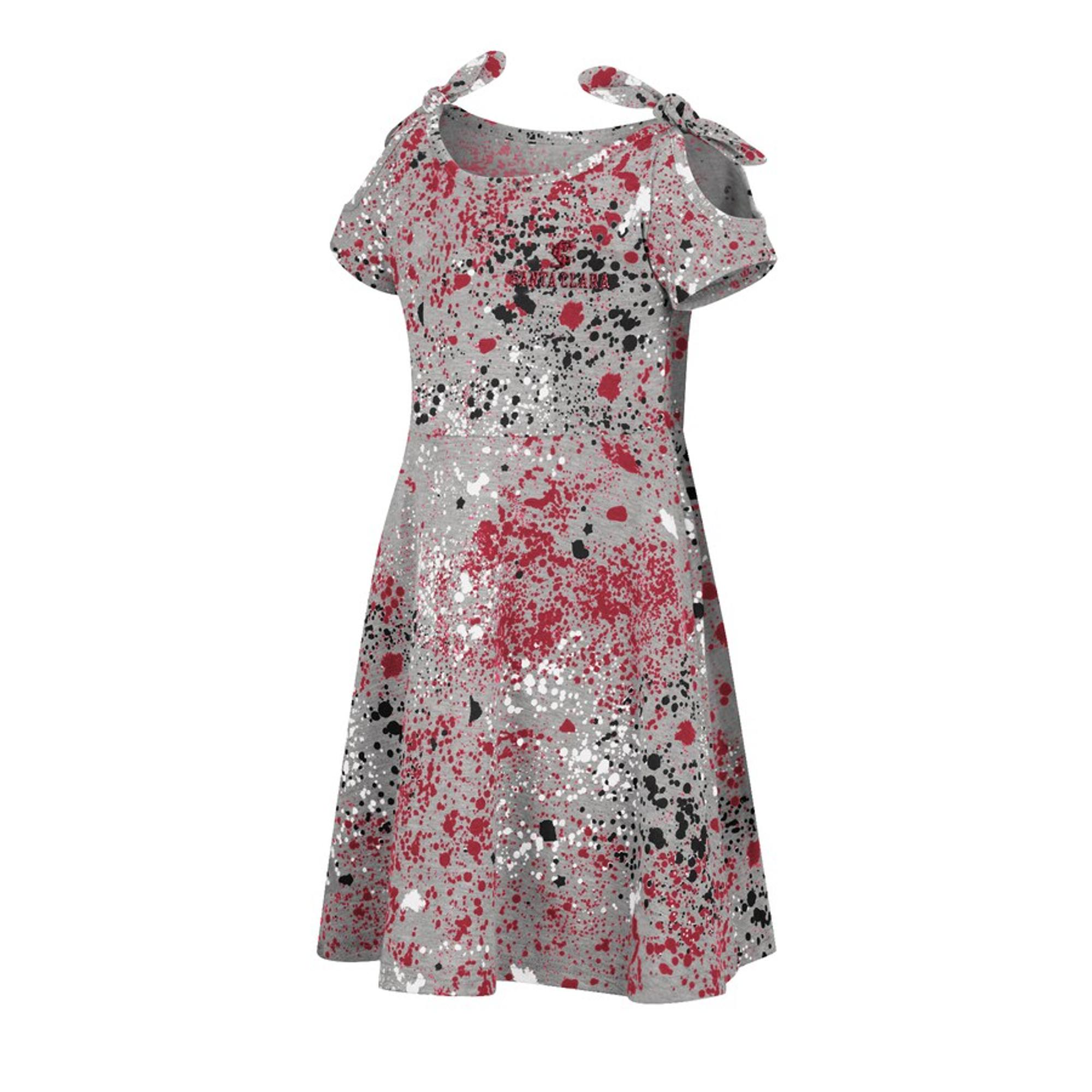 image of: Santa Clara University Toddler Girls Sweet Pea Dress, Splatter Paint