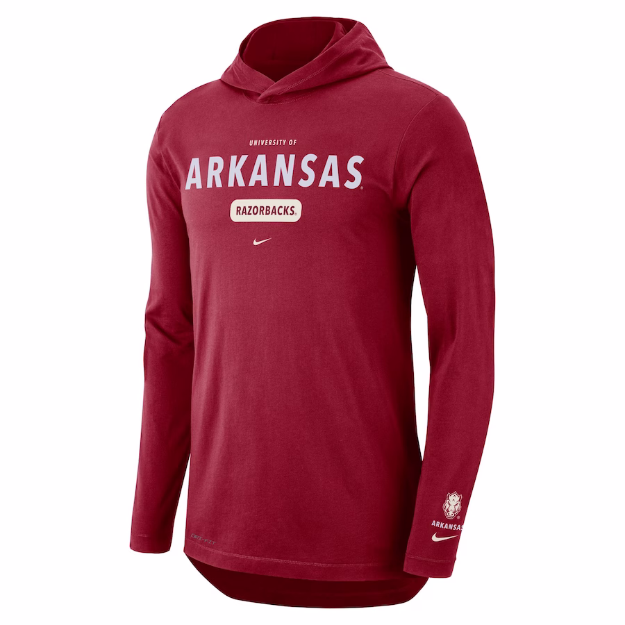 image of: zz Arkansas Razorback Nike Dri Fit Tee Hoodie