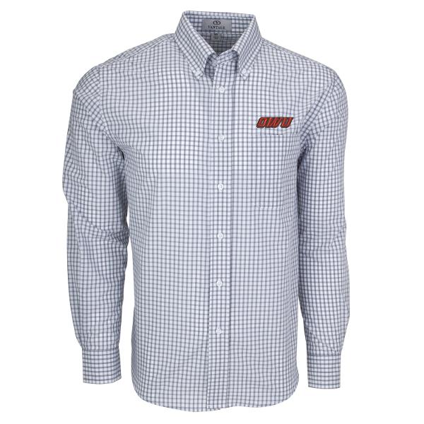OWU Long Sleeve Button Down Gingham Check Graphite *Clearance*; $61.49