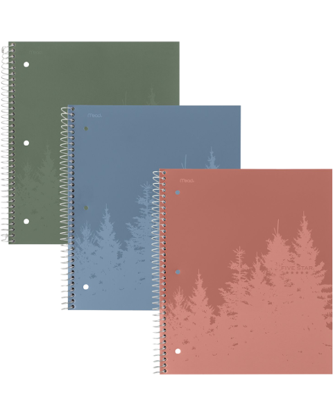 Five Star 1-Subject College Ruled Recycled Spiral Notebook, Assorted Colors; $12.98