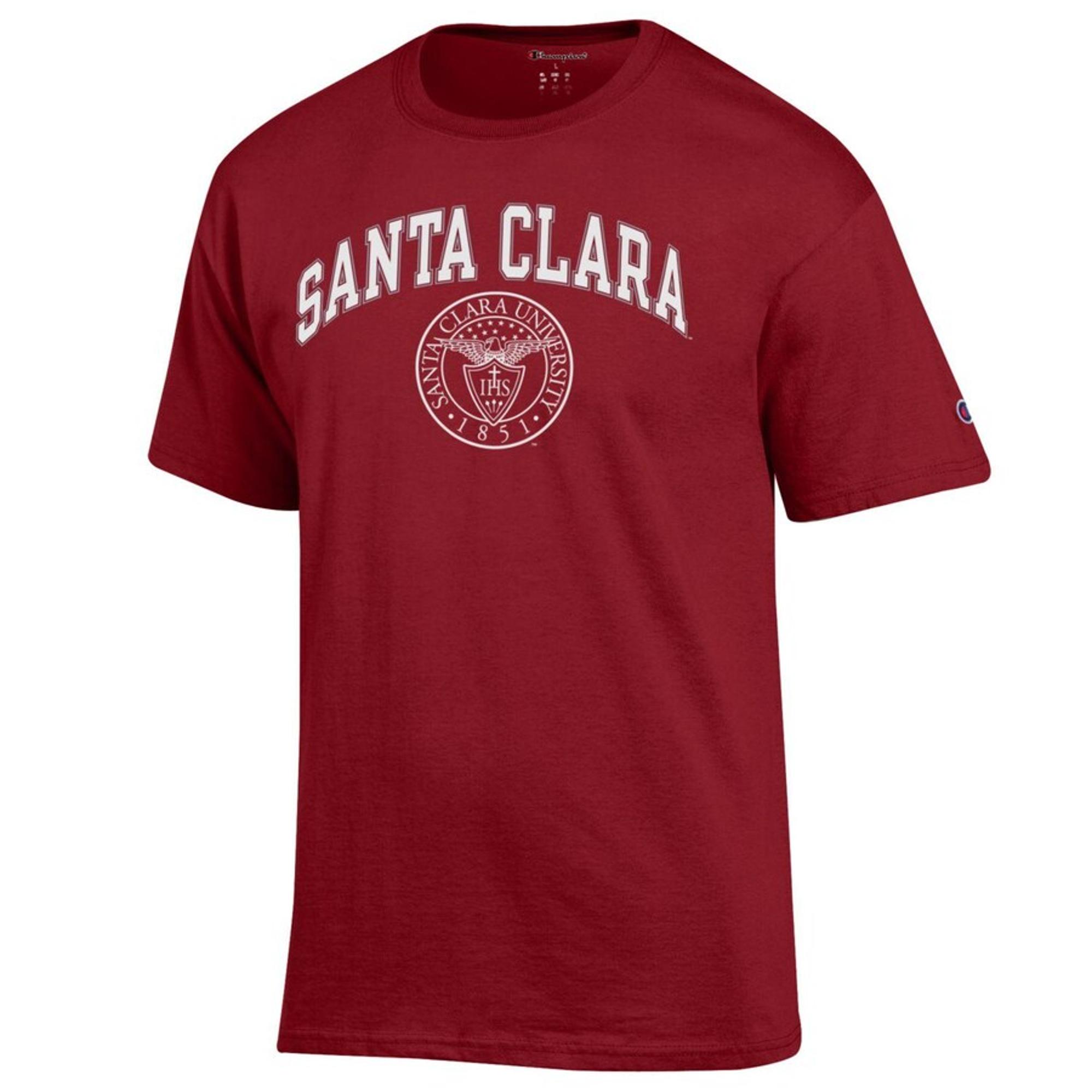 image of: Santa Clara University Champion Seal Short Sleeve Tee, Cardinal Red