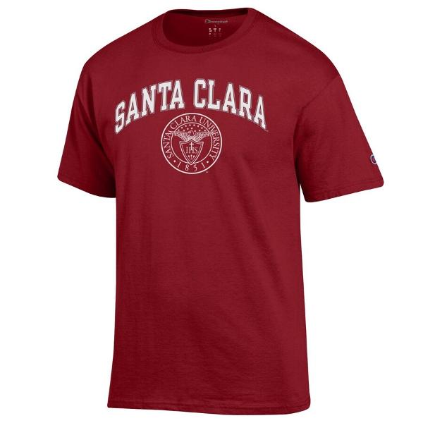 Santa Clara University Champion Seal Short Sleeve Tee, Cardinal Red; $24.98