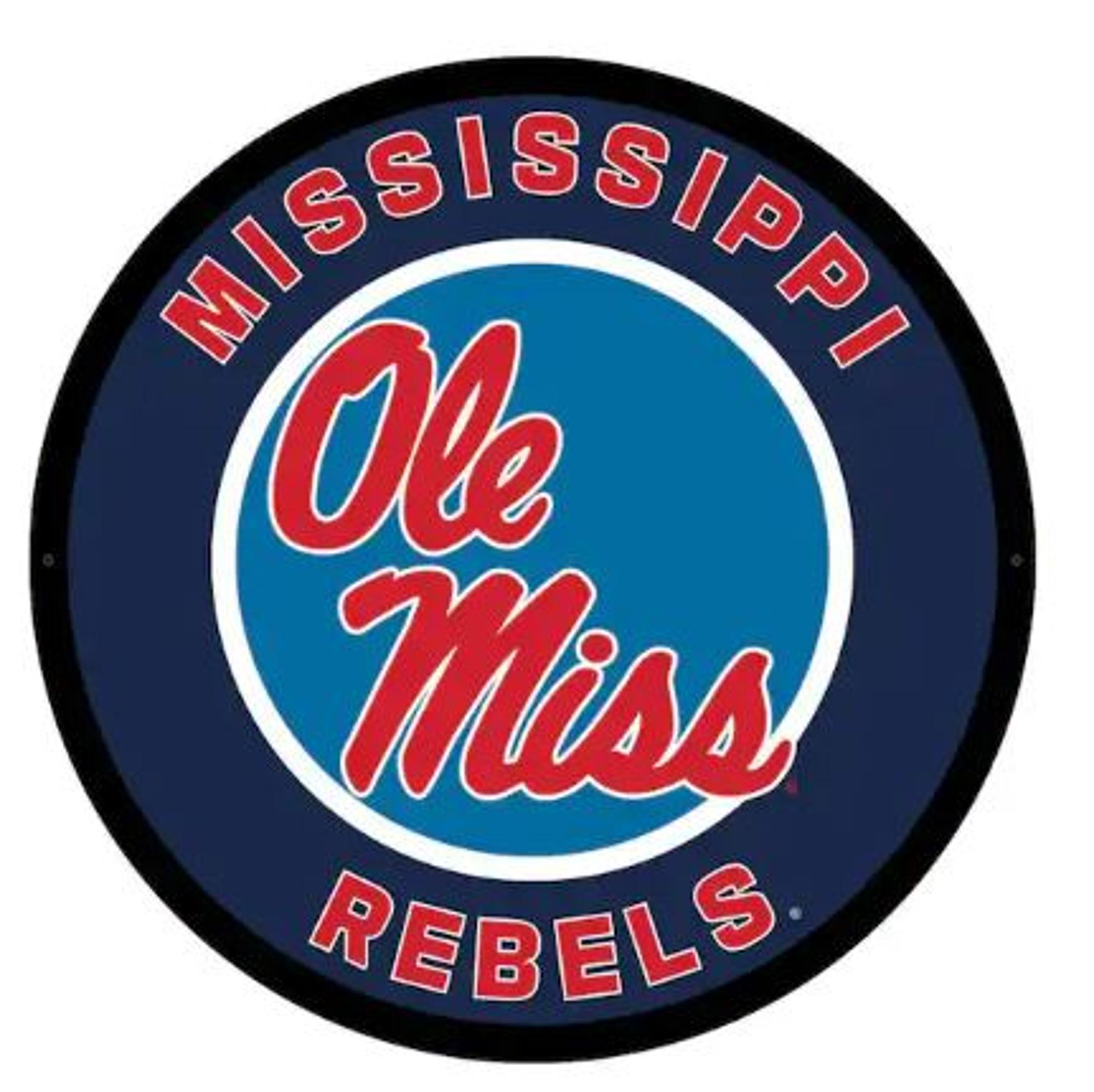 image of: Ole Miss Round LED Wall Decor Sign 23in