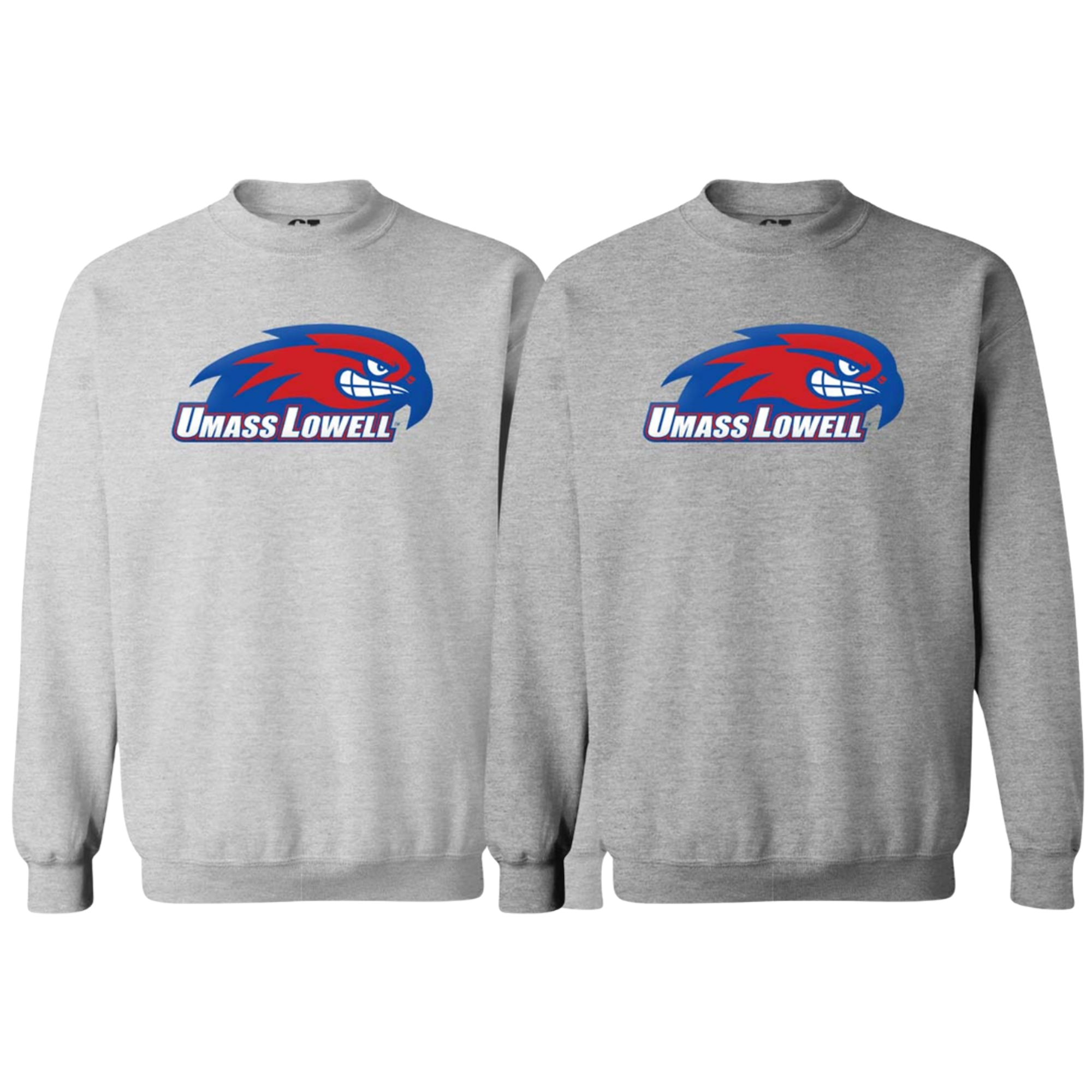 image of: UMASS Lowell River Hawks Applique Crew 9 oz Sweatshirt