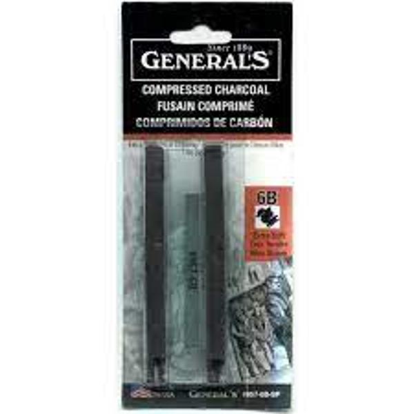 Compressed Charcoal 6B Soft 2pk; $2.49